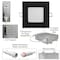 Nuwatt 6" Square Ultra Thin Black Trim LED Recessed Lighting 5CCT 2700K/3000K/3500K/4000K/5000K 6 PK NW-P-SQDL-6-15W-5CT-BLK-6P - alternate 3